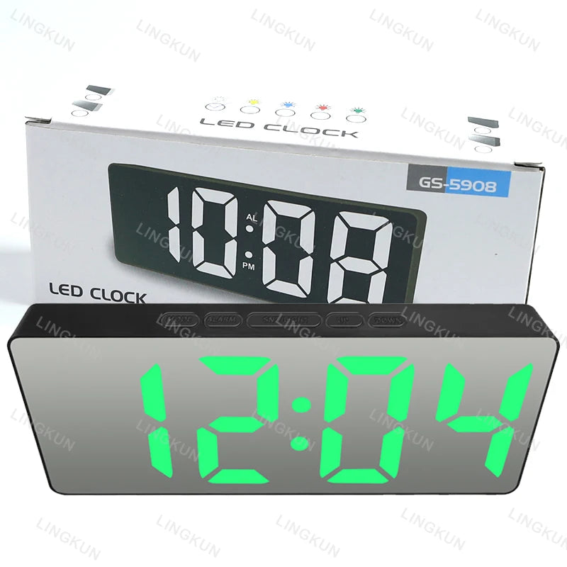 LED Mirror Digital Alarm Clock