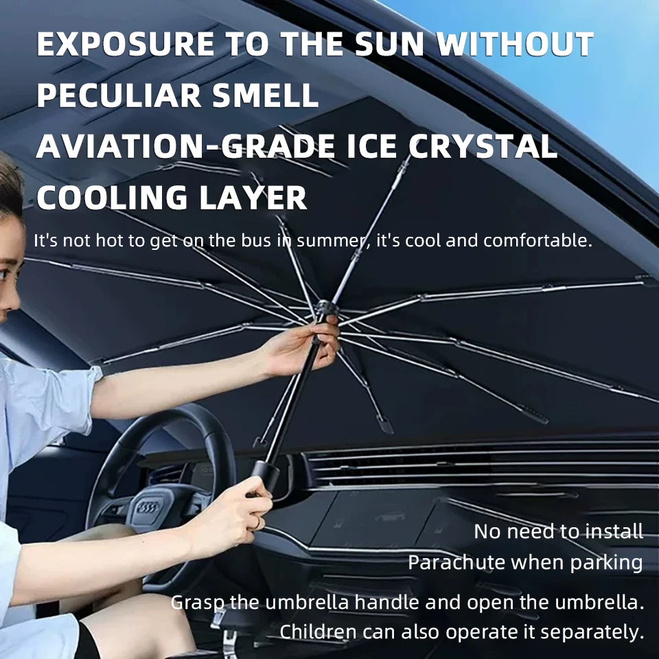 Car Sunshade Umbrella Foldable Universal Front Windshield Sun Visor UV Resistant Heat Insulating Car Window Sun Shield  ﻿