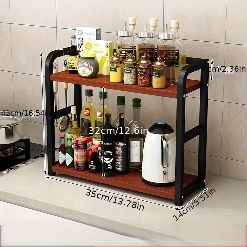 Two-Tier Rustproof Metal Kitchen Shelf