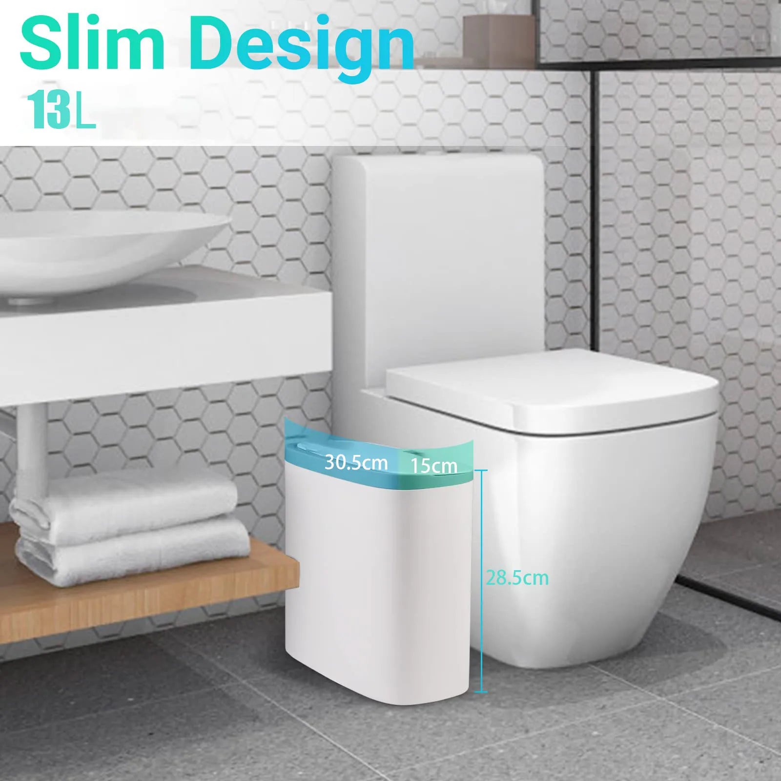 Touchless Motion Sensor Slim Trashcan