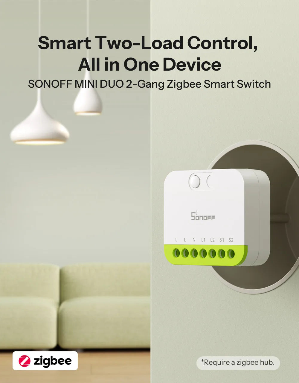 SONOFF Zigbee Dual-Gang Smart Switch