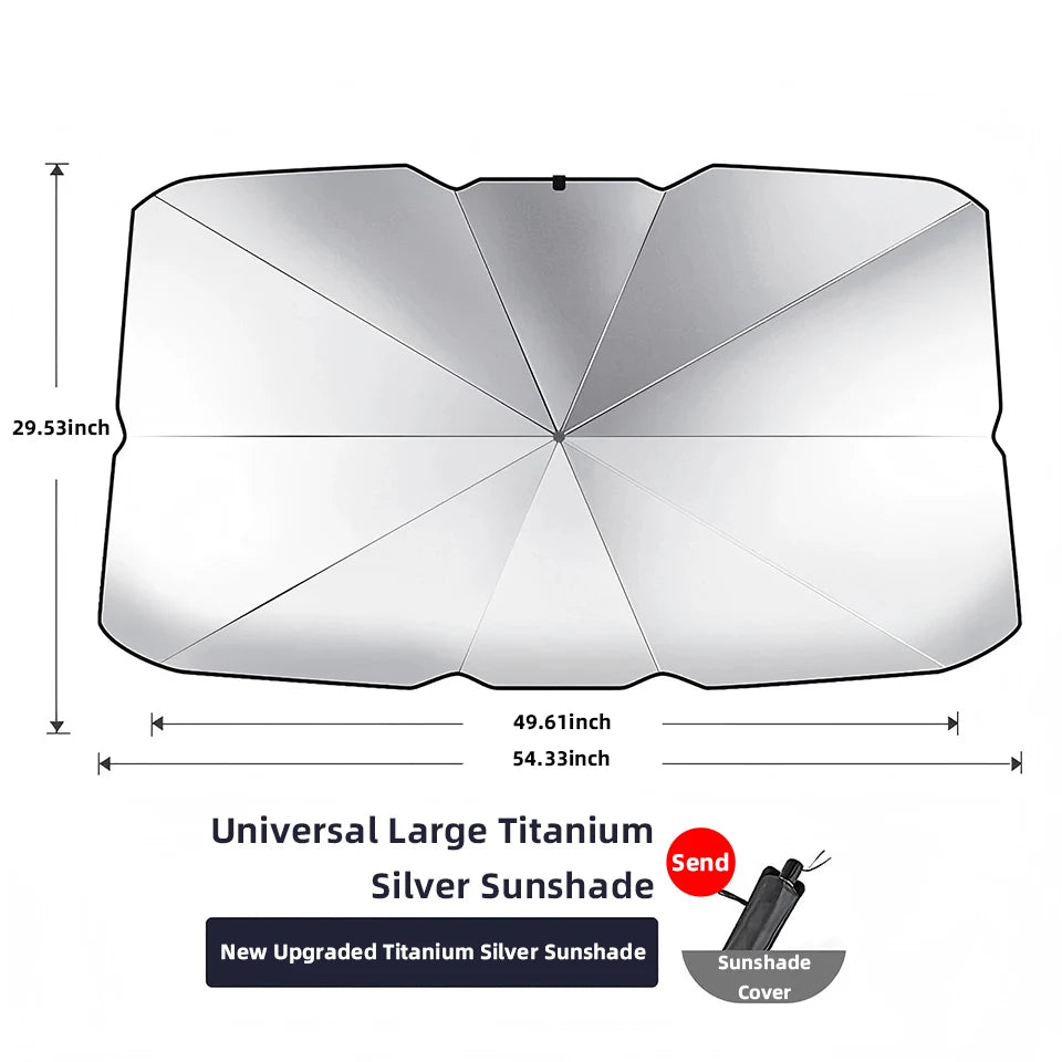 Car Sunshade Umbrella Foldable Universal Front Windshield Sun Visor UV Resistant Heat Insulating Car Window Sun Shield  ﻿