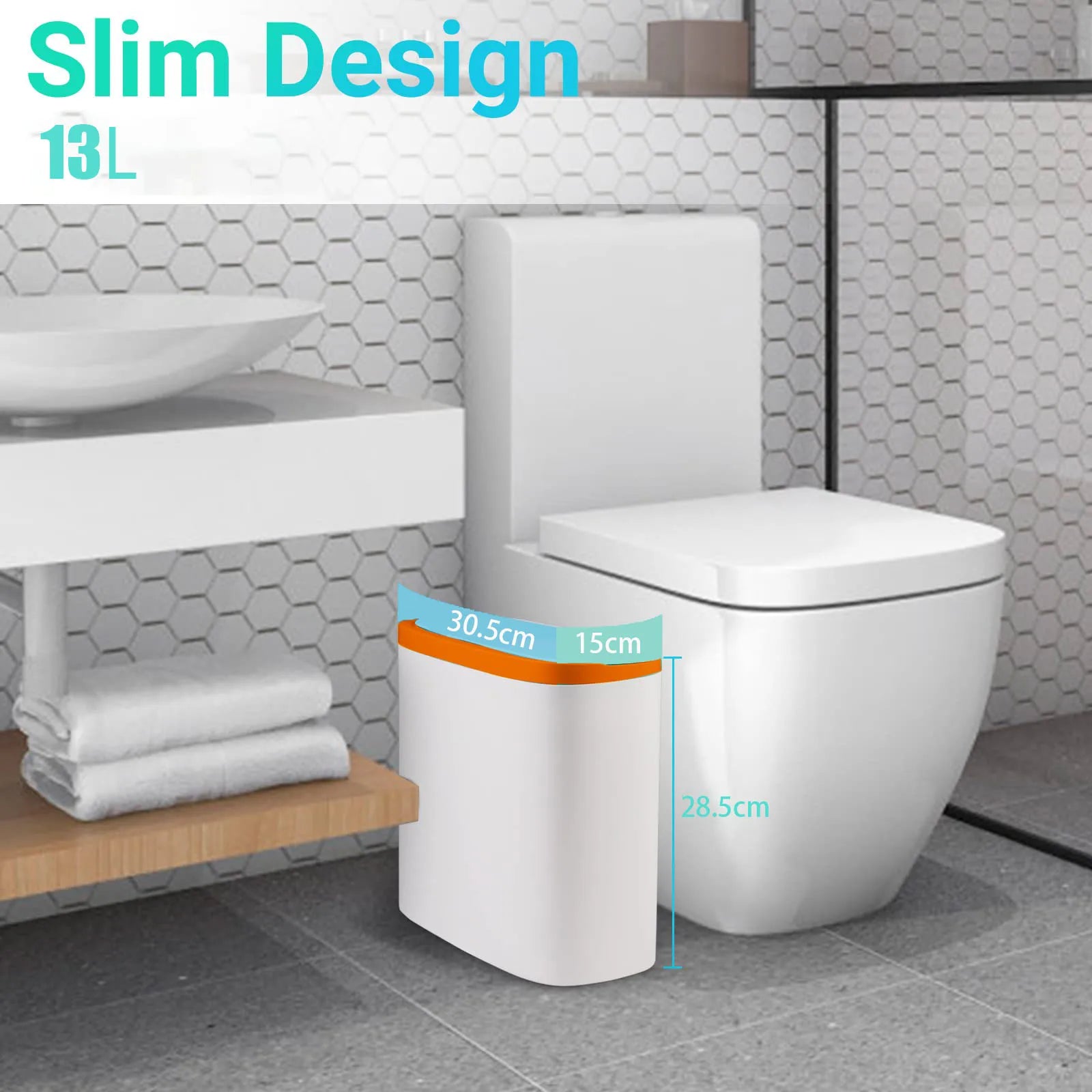 Touchless Motion Sensor Slim Trashcan